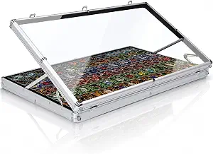 Trade Card Show Display Case, Large Aluminum Lockable Trading Show Display Case and Handle,Portable Trading with Lock for Collectibles, Sports Graded Cards TCG Craft Jewelry (Silver, 32*22 in)