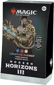 Magic: The Gathering Modern Horizons 3 Commander Deck - Creative Energy (100-Card Deck, 2-Card Collector Booster Sample Pack + Accessories)