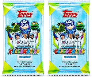 2026 Topps Series 1 Celebration Baseball Trading Card Value Bundle, 2 Factory Sealed Packs, 28 Cards Total, MLB Trading Cards for Collectors