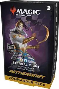 Magic: The Gathering Aetherdrift Commander Deck - Eternal Might (100-Card Deck, 2-Card Collector Booster Sample Pack + Accessories)