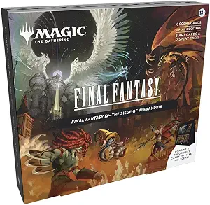 Magic: The Gathering - Final Fantasy IX Scene Box - The Siege of Alexandria | 6 Foil Borderless Scene Cards, 6 Art Cards, 3 Play Boosters + 1 Display Easel