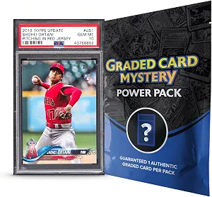 Zoo Packs PSA Graded Baseball Card Mystery Pack Plus | 1 PSA Graded & 1 Pack of Baseball Cards | Grade 8+ Guaranteed | Contains One Vintage, Rookie, Legend or Current Star