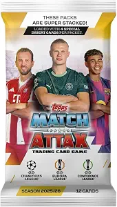 Topps Match Attax Single Pack of 12 Cards 25/26 2026 Soccer Cards