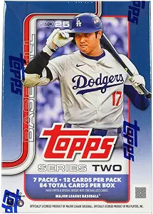 2025 Topps Series 2 Baseball Blaster Trading Card Box (7 Packs Per Box, 12 Cards Per Pack)