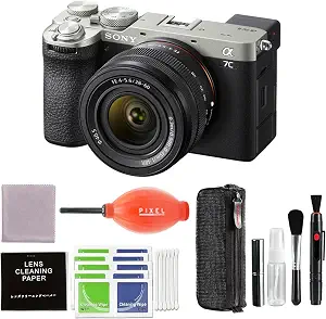 Sony Alpha 7C II Full-Frame Camera with 28-60mm Lens (Silver) Bundle with Pixel Advanced Accessories | Sony a7C II Lens Kit (Renewed)