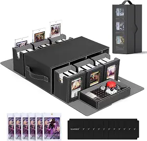 UAONO MTG Deck Box, 6-Deck Modular Commander Deck Box with Dice Tray