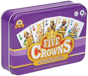 Five Crowns Collectible Tin – Card Game for Kids and Adults, Family Game Night, The Game isn’t Over Until the Kings Go Wild, 5 Suited Rummy Style Card Game, 1-7 Players, Ages 8+