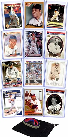 Baseball GOAT Cards: Babe Ruth, Willie Mays, Barry Bonds, Stan Musial, Hank Aaron, Ty Cobb, Ted Williams, Lou Gehrig, Mickey Mantle, Ken Griffey Jr., Nolan Ryan, and Mike Trout All-Time GOATS Assorted Cards Gift Pack