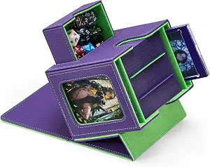 MTG Commander Deck Box with Dual Display Windows and Dice Tray