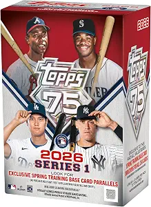 2026 Topps Series 1 Baseball Blaster Box, Look for Retail Exclusive Holo Holo Foil Parallels & Spring Training Variations