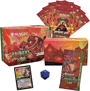 Magic: The Gathering The Brothers War Gift Bundle | Foil Transformers Card, 1 Collector Booster, 8 Set Boosters, and Accessories