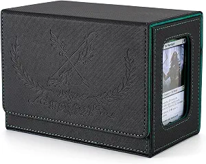 Venssu Elf Themed MTG Commander Deck Box with Dice Tray (Black&Green)