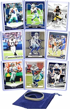 Dallas Cowboys Cards: Dak Prescott, CeeDee Lamb, George Pickens, Trevon Diggs, Troy Aikman, Emmitt Smith, Jake Ferguson, Javonte Williams, Brandin Cooks ASSORTED Football Stars & GOATs Trading Card & Wristbands Gift Pack