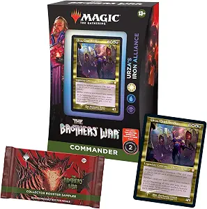 Magic: The Gathering The Brothers’ War Retro-Frame Commander Deck - Urza's Iron Alliance (White-Blue-Black) + Collector Booster Sample Pack