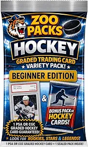 PSA Hockey Graded Card Variety Pack- Beginner Edition - 1 PSA or CGC Graded Hockey Card + 1 Sealed Pack of Cards | Contains One Graded Vintage, Rookie, Legend or Current Star