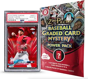 Shohei Ohtani PSA Graded Card Mystery Power Pack - 1 PSA Graded Ohtani Card and 2 Packs of Cards Per Pack - Amazon Exclusive