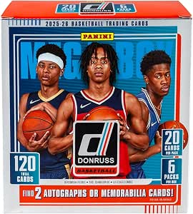 2025-26 Panini Donruss Basketball Retail Mega Box, 120 Cards, 6 Packs, Autographs, Memorabilia, Rated Rookies, Parallels & Inserts