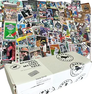 Baseball Card Mystery Box - 500 Cards Plus Sealed Pack | Loaded with Superstars and Hall of Famers - One Game Used Per Box | Autographs Inserted | 1970s to Present - Collection Starter Set