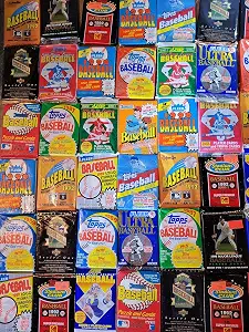Old Baseball Cards - Unopened Packs Fr Wax Box. Huge Vintage 100 Card Lot