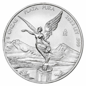 2022-Mo Mexico 5 oz Silver Libertad Coin BU