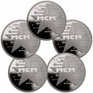 Lot of 5 - Sunshine Minting MCM Star (Type 2) 1 oz Silver Round GEM BU