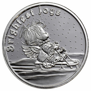 SilverTowne Mint Brightest Joys Sleigh Angel 1 oz Silver Round GEM BU