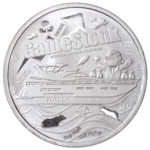 Private Mint 1 oz Silver Round Wallstreetbets & Gamestonk GEM BU