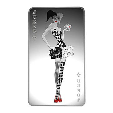 10 oz Silver Bar .999 - Joker Girl