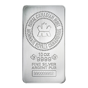 10 oz Silver Royal Canadian Mint Bar