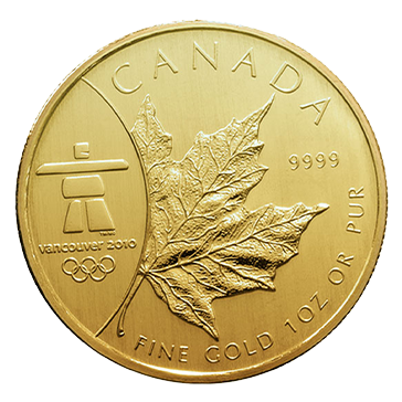2008 1 oz Gold Maple Leaf Olympic Edition Coin