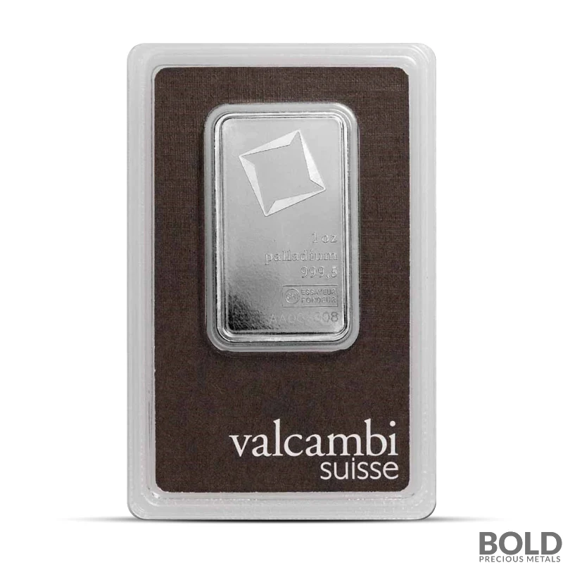 1 oz Valcambi Palladium Bar