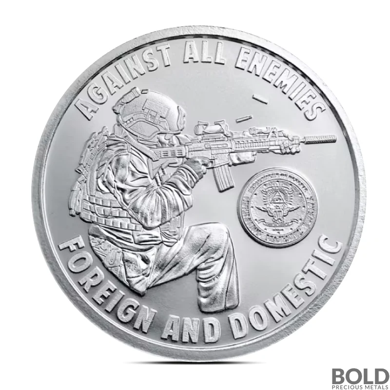 2025 1 oz Shield Against All Enemies Silver Round (BU)