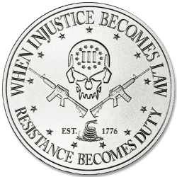1 oz Deuce Four Skull Type II Silver Round