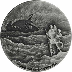 2020 2 oz Jesus Walking on the Sea Biblical Silver Coin Series