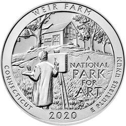 2020 Weir Farm National Historic Site ATB 5 oz Silver Coin - America The Beautiful