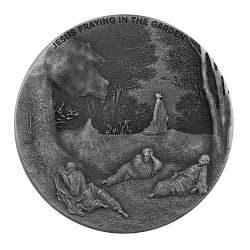 2021 2 oz Jesus Praying In The Garden Silver Coin - Biblical Series