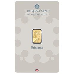 1 gram British Gold Britannia Bar - In Assay