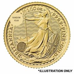 1/10 oz Gold Britannia Coin - Random Year
