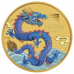 2024 1/20 oz Year of the Dragon Colored Gold Coin - Lunar Series III