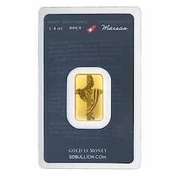 1/4 oz SD Bullion Cross and Flag Gold Bar