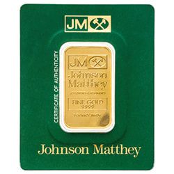 1 oz Johnson Matthey Gold Bar - In Assay