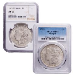 1921 MS-65 Morgan Silver Dollar (NGC or PCGS)