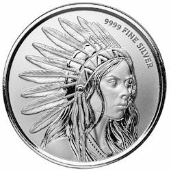 1 oz Buffalo Girl Silver Round
