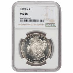 1880-S NGC MS-68 Morgan Silver Dollar Coin