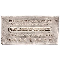 100 oz US Assay Office Silver Bar - Random Year
