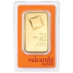 Valcambi Gold 100 Gram Bar - In Assay