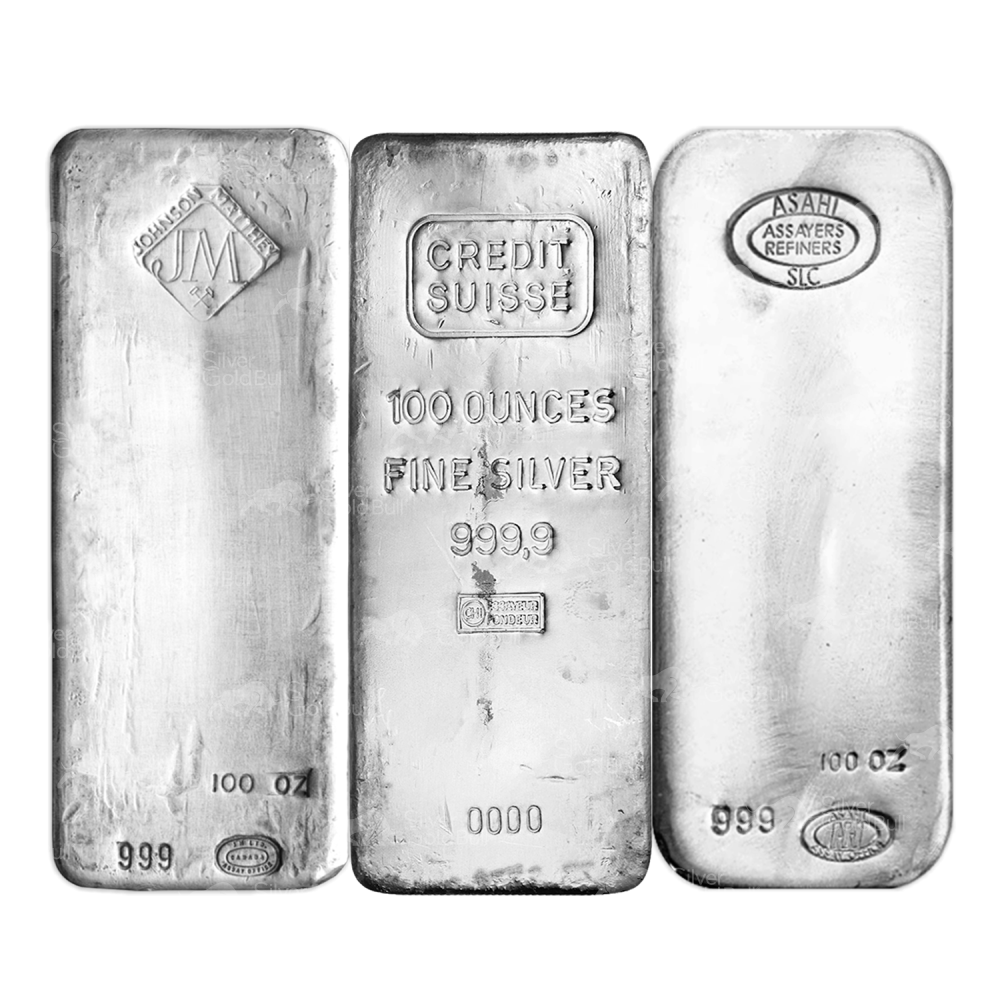 100 oz Pure Assorted Silver Bar