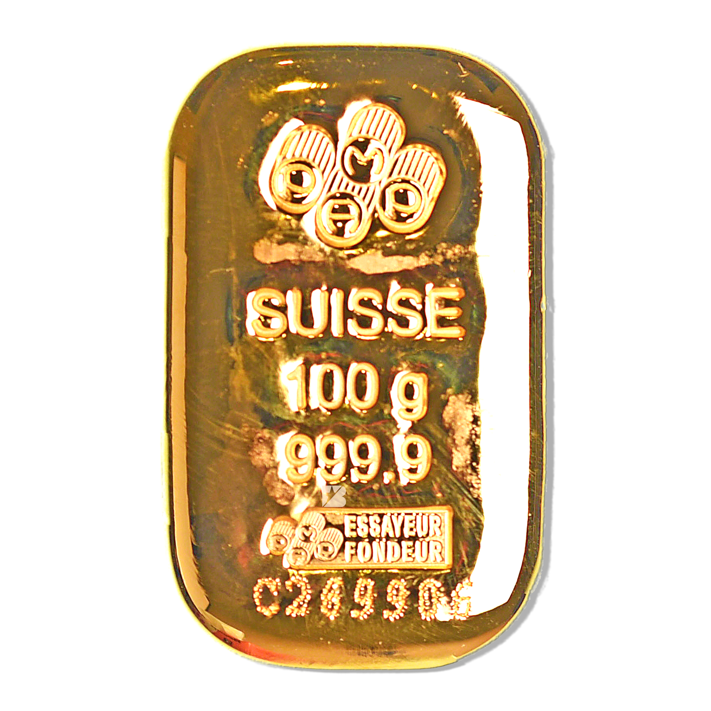 100 Gram PAMP Swiss Cast Gold Bullion Bar