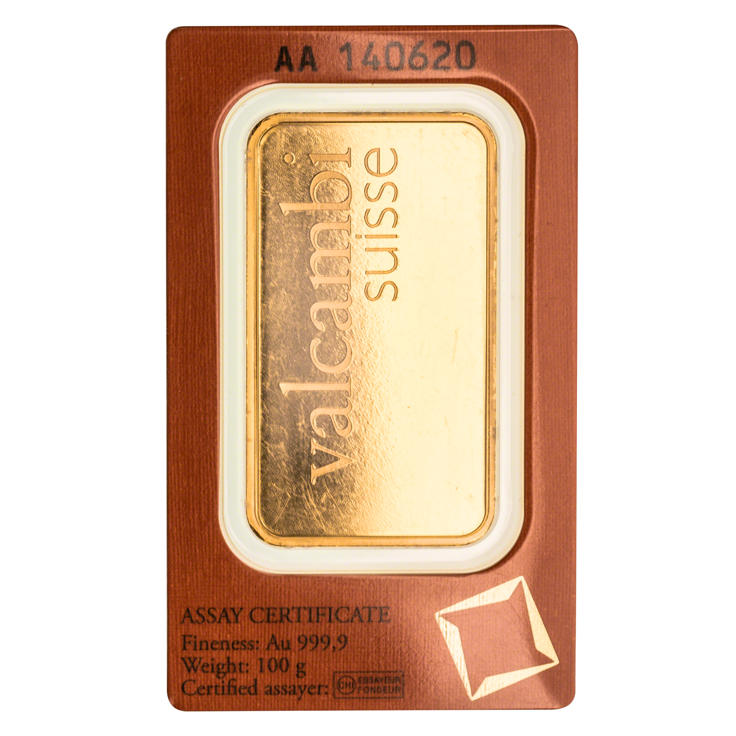 100 Gram Valcambi Swiss Gold Bullion Bar