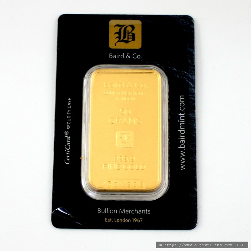 999.9 50g Baird & Co Gold Bar